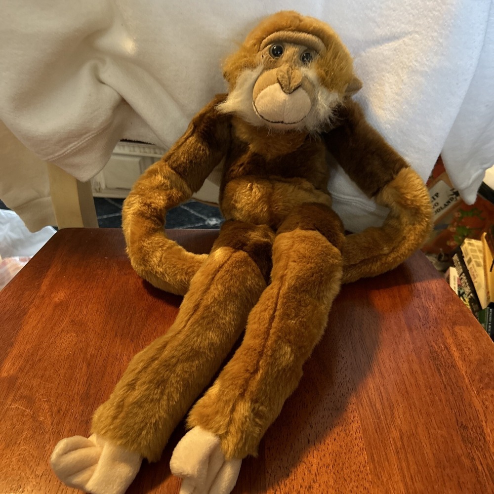 Toys R Us Animal Alley‎ Tan Long Arms Hanging Monkey Plush P1